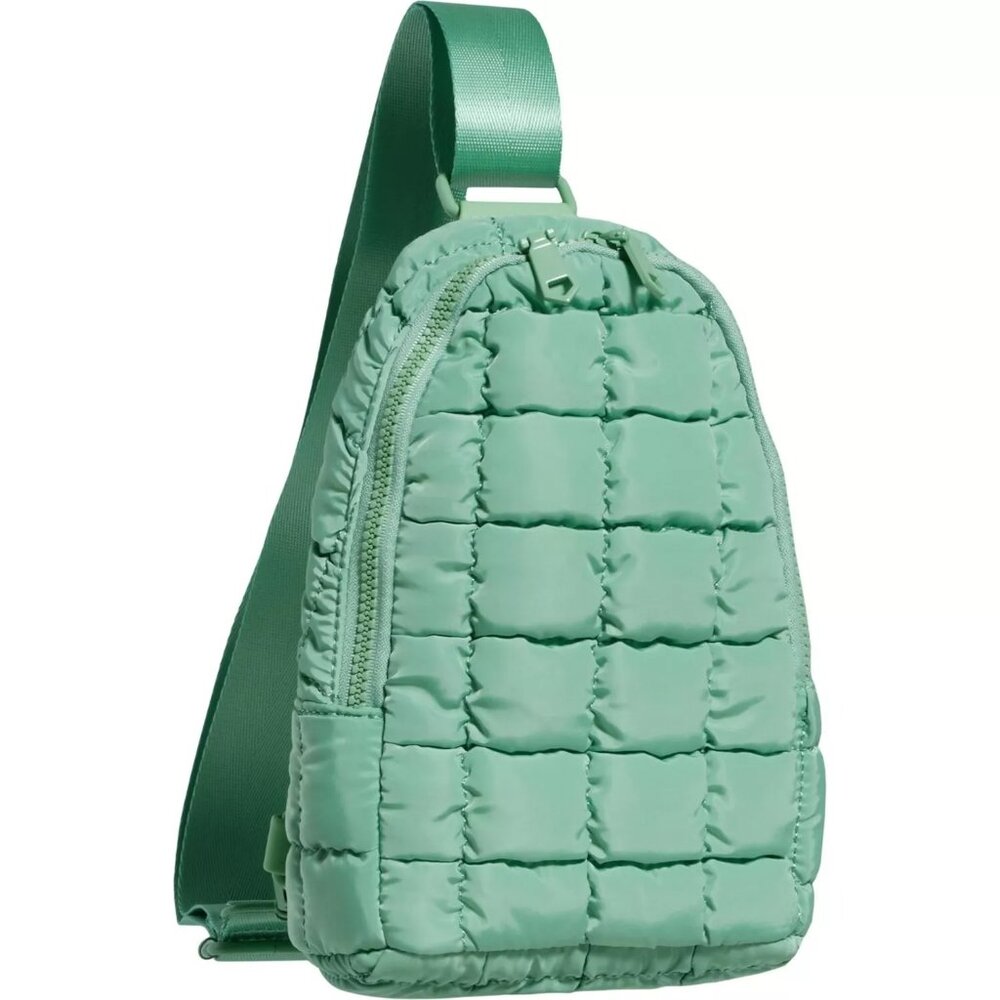 Sol and Selene Rejuvenate Quilted Puffy Sling Pack Bag Pistachio Green Backpack